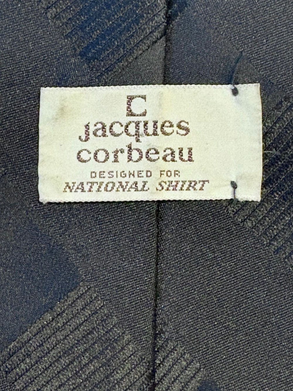 Vintage Jacques Corbeau Geometric Black Brown Necktie